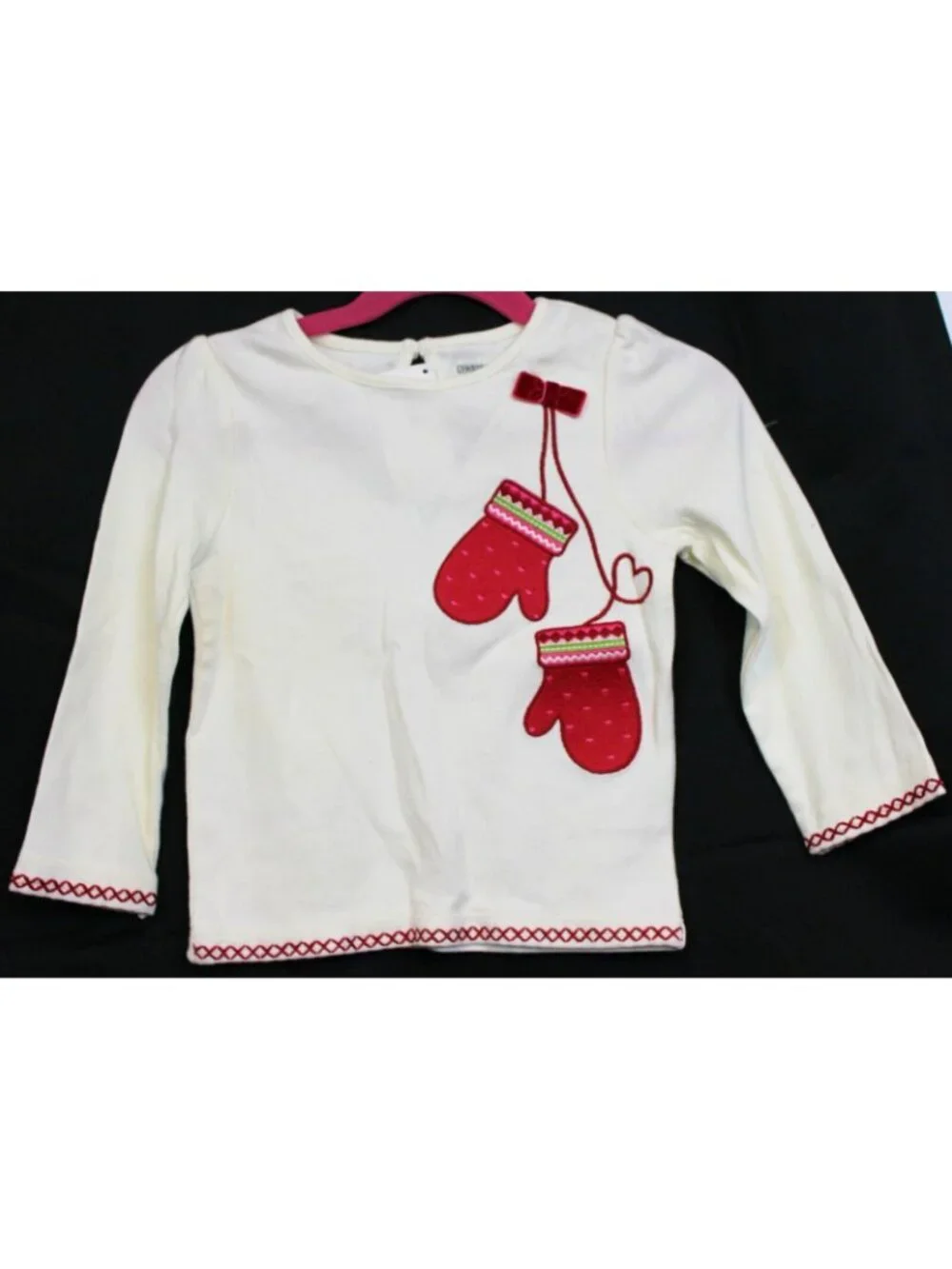 2012 Gymboree Winter Cheer Shirt sz 2T White Winter Holiday Mitts
